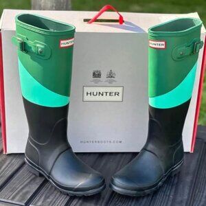 Hunter tall color block boots. Womens 6/37 euro